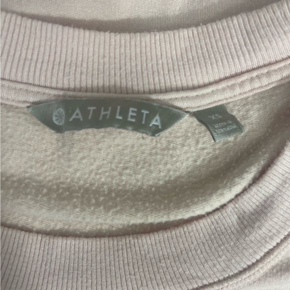 Athleta Coaster Luxe Crewneck Sweatshirt Pale Pink Extra Small - Picture 4 of 8